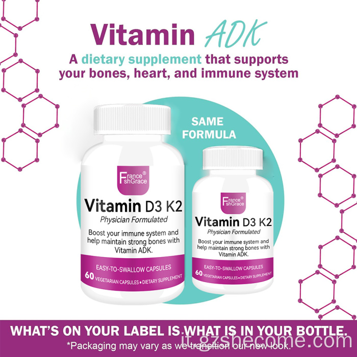 Shecome Vitamina D3 K2 Capsule Salute immunitaria delle ossa